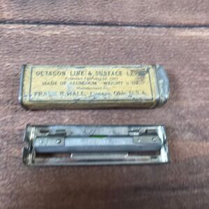 Frank B. Hall Octagon Line Surface Level OS Silver Good 1921 Aluminum Tool Tin